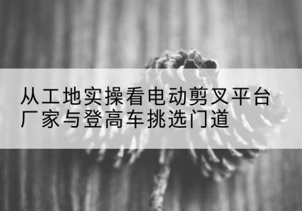 盐湖电动剪叉升降平台厂家-从工地实操看电动剪叉平台厂家与登高车挑选门道